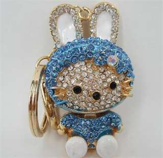   Hello Kitty Swarovski Crystal Charm Pendant Key Bag Chain Gift  