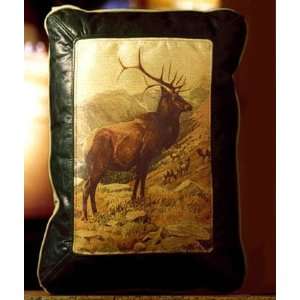  Rustic Elk Leather Pillow