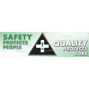  Safety Protects People, Quality Protects Jobs Banner, 96 