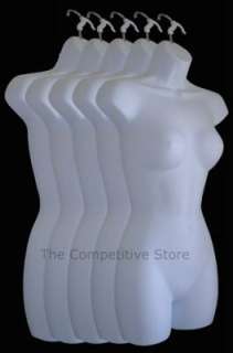 LOT OF 5 BRAND NEW FEMALE DRESS MANNEQUIN FORMS WHITE  