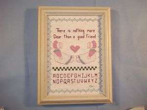 Vintage Finished Cross Stitched Picture~A Good Friend  