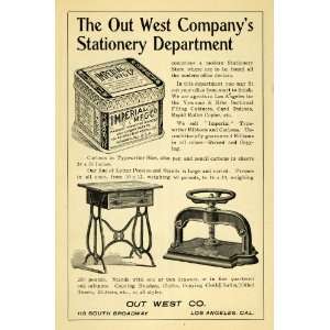  1903 Ad Out West Stationary Office Supplies Yawman Erbe 