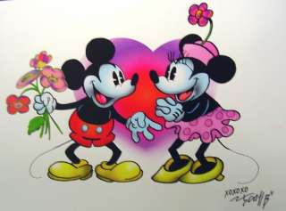 Walt Disney Mickey & Minnie Mouse Signed 11x17 Print with COA SCOTT 