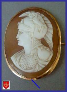 Mythological Italian Cameo Shell, Lovely 19thc Brooch  