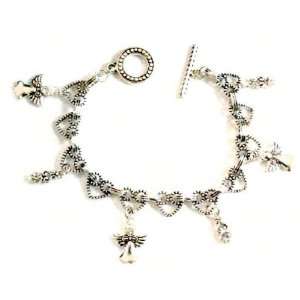   4030007 Christian Scripture Religious Angels Charm Bracelet Jewelry