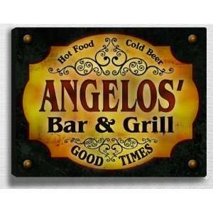  Angeloss Bar & Grill 14 x 11 Collectible Stretched 