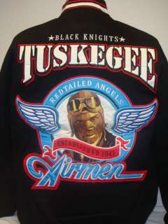 Tuskegee Airmen Black Knights Fraternity Racing style snap up jacket