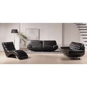  Modern Furniture  VIG  BO 3979 Black Leather Sofa Set 