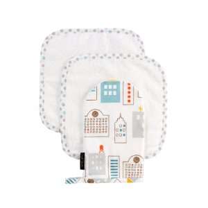  Dwellstudio Wash Cloth and Mitt Set, Skyline Baby