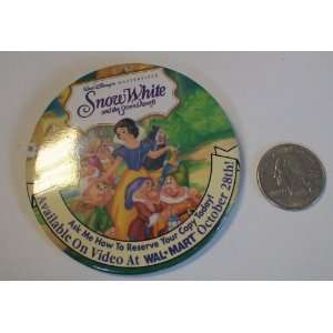  Vintage Disney Button  Snow White Video Release 