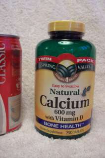 Spring Valley Natural Calcium + Vitamin D 600mg, 250cap  