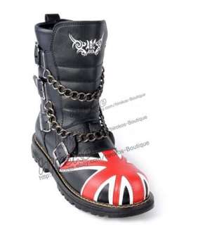 MENS PUNK VISUAL kei Goth hard metal ROCK Belt boots  
