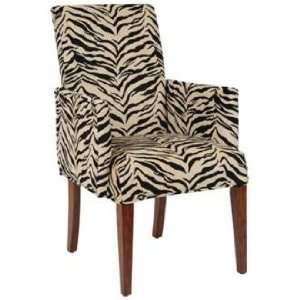    Kenya Slipcovered Parsons Cherry Leg Arm Chair