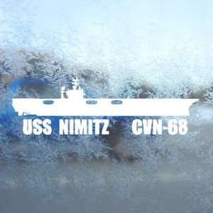  USS NIMITZ CVN 68 US Navy Carrier White Decal Car White 