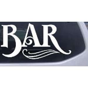 White 10in X 5.3in    Bar Sign Decal Business Car Window Wall Laptop 