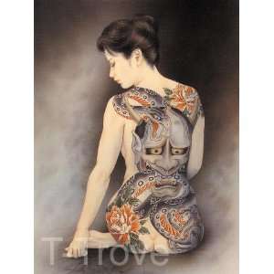  Tattoo Japanese Lady Wall Scroll Q29