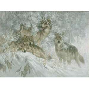  Larry Fanning   Crystal Morning   Gray Wolves Canvas 