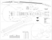Full Scale Plans for the Gibson Les Paul Double Cutaway Electric 