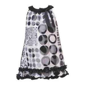  Black and Ivory Dot with Black U neck Dress (14) 