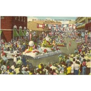  Vintage Postcard Colorful Floats in Aquatennial Parade Minneapolis 