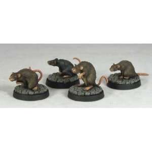   Otherworld Miniatures (Dungeon Vermin) Giant Rats (4) Toys & Games