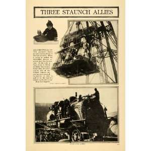  1918 Print Boy Crane Ship Engine Locomotive Repairs WWI 