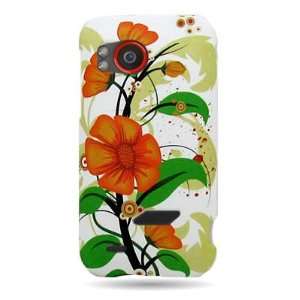 WIRELESS CENTRAL Brand Hard Snap on Shield With ORANGE FLOWER Design 