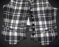 GAP HARRIS TWEED LADIES B&W CHECK WAISTCOAT/UK 2/USED  