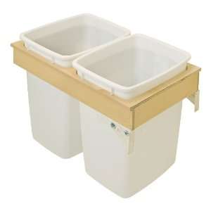   Quart 14.875 Wide Double Pull Out Waste Bins with Soft Close Slides 5