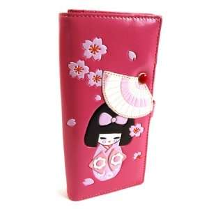  Geisha   large wallet   fuchsia