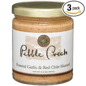 Pebble Creek Roasted Garlic & Red Chile Mustard, 9.5 Ounce Bottles 