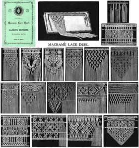 Macrame Book Victorian Patterns Instructions Table 1878  