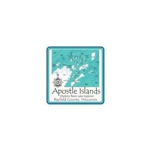  Apostle Island 4.25 Square Absorbent Coaster Kitchen 