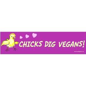  Chicks Dig Vegans  Magnetic Bumper Sticker. Automotive