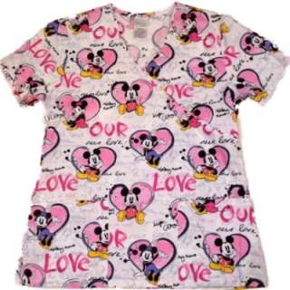 Mickey & Minnie Mouse Love Nurse Smock scrubs top  
