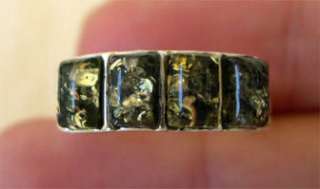 BALTIC AMBER & STERLING SILVER RING BAND 6, 7, 7.25, 7.75, 8, 8.25, 9 