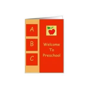  Welcome To Preschool  A B C and Apple Card Health 