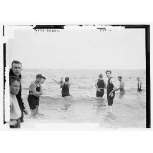  Water baseball Men playing baseball in surf. 27 July 1914 