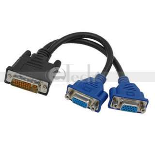   Pins Male to 2 Dual VGA Female Monitor Adapter Splitter Cable  