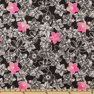  44 Wide Urban Angel Floral Charcoal Fabric By The Yard 
