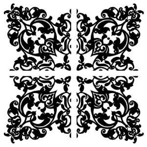 Black Full Damask Wall Decals Appliques