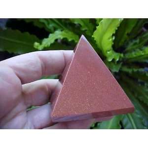  Zs9407 Gemqz Goldstone Carved Pyramid Large  Everything 