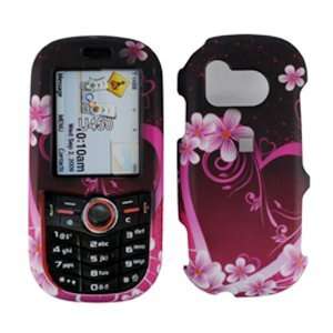  Pink with Purple Heart Flower Rubber Texture Samsung U450 