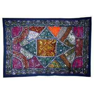   Wall Hanging Tapestry with Pretty Old Sari Patch Work