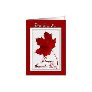  Happy Canada Day ~ With Love Son ~ Red Maple Leaf Card 