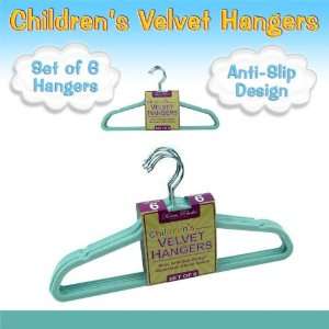  Set of 6 Childrens Velvet Hangers   AQUA Electronics