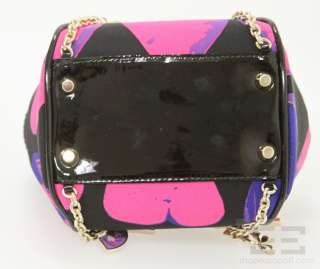 Versace for H&M Black And Pink Print Patent Trim Small Handbag NEW 