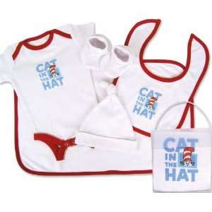  Dr. Seuss The Cat in the Hat 5 Piece White Gift Set Red 