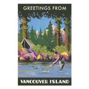  Greetings from Vancouver Island, BC, Canada Premium Poster 