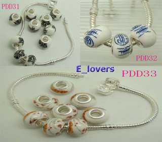 Rare Ceramic& metal Craft Loose Jewelry Beads fit Bracelet PDD  